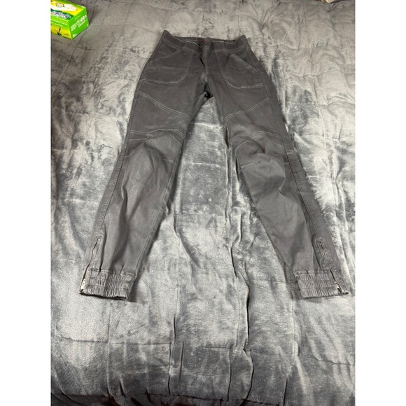 SPANX Moto Jogger Pants Womens Small Petite Gray Stretch Zipper Ankle - Picture 1 of 7
